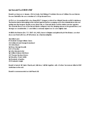 A preview of a PDF biography for Fox, Donald